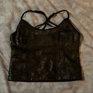Leather Harley Davidson Crop Top